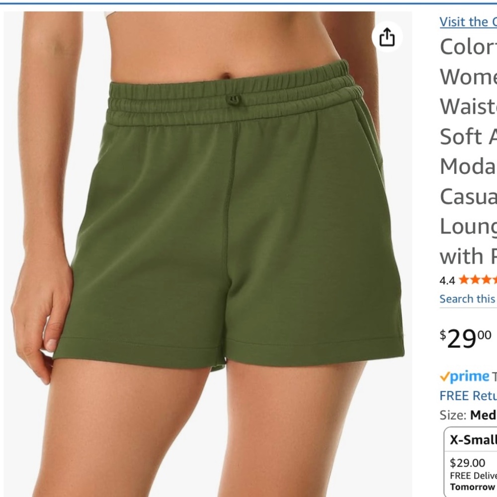 Colorfulkoala Women's High Waisted Ultra Soft Athletic Modal Shorts Size Medium